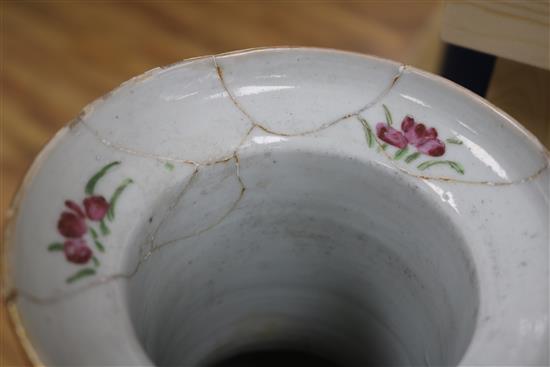 A Canton vase and a dish